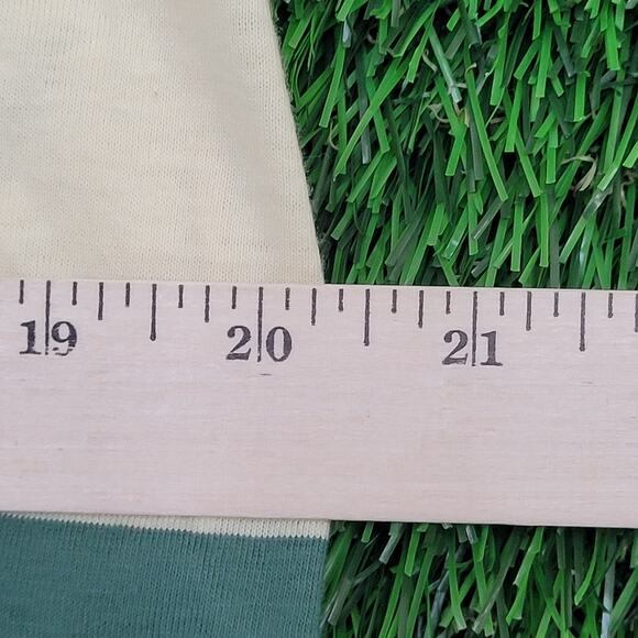 Vintage Y2K IZOD Stripes Polo Shirt Medium 20x28 Ivory Preppy - Picture 4 of 12